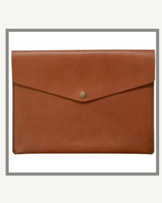 Picture of 13 Inch Leather MacBook Sleeve Minimalist Range Chocolate