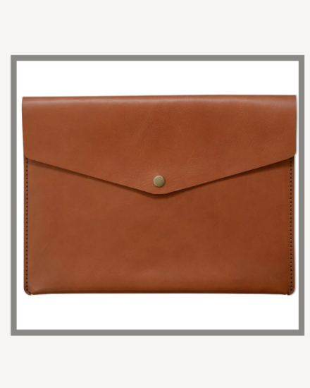 Picture of 13 Inch Leather MacBook Sleeve Minimalist Range Chocolate