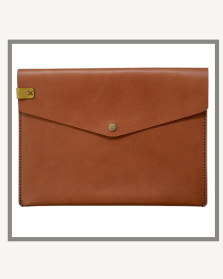 Picture of 15 Inch Leather MacBook Sleeve Creative Range Chocolate