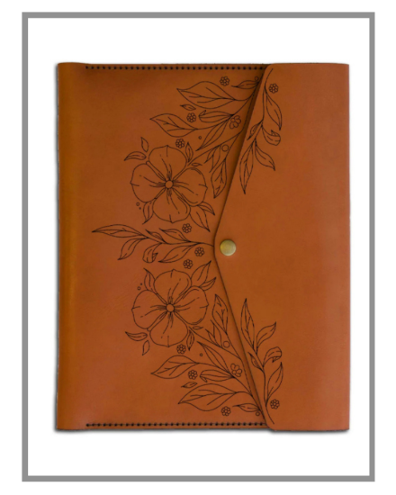 Picture of Leather Padfolio Floral Range Chocolate