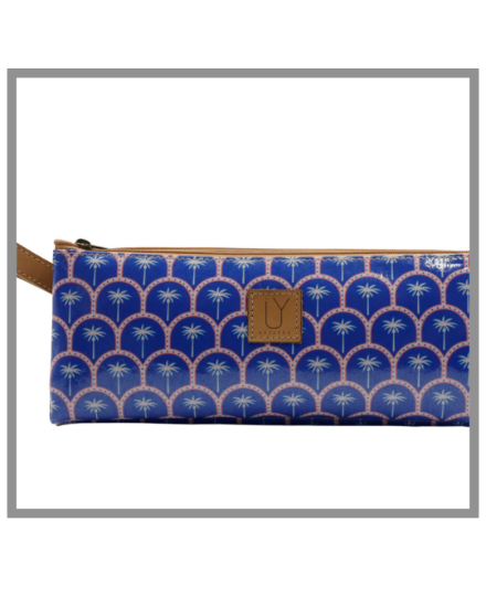 Picture of 3 Zip Pencil Case – Blue Palm