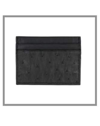 Picture of Black Ostrich Leather Card Holder Wallet