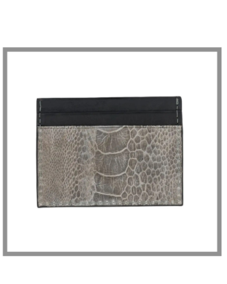 Picture of Grey Ostrich Leather Card Holder Wallet