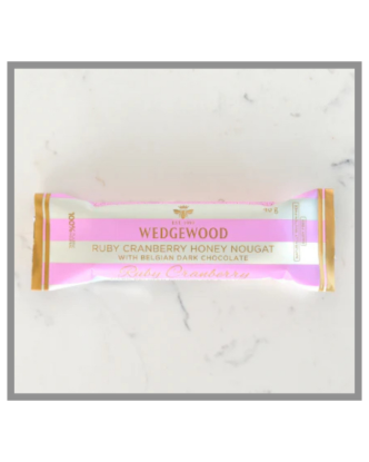 Picture of Dark Chocolate Ruby & Cranberry Honey Nougat Bar 40g