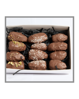 Picture of Medjool Dates and Pistachios in Belgian Milk Chocolate 330g Gift Box